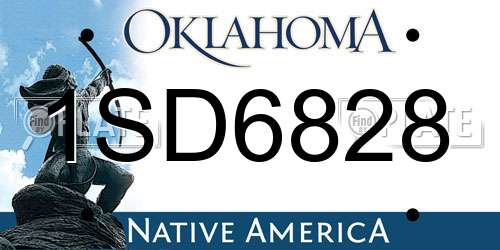 1SD6828 Oklahoma License Plate
