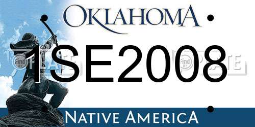 1SE2008 Oklahoma License Plate