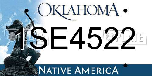 1SE4522 Oklahoma License Plate