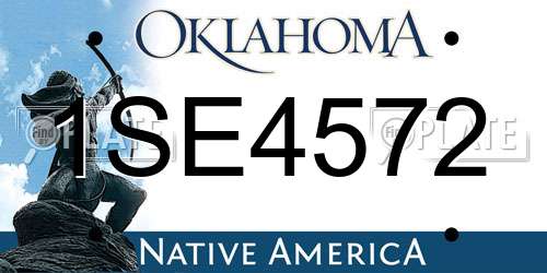 1SE4572 Oklahoma License Plate