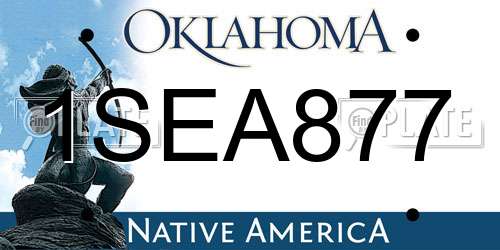 1SEA877 Oklahoma License Plate