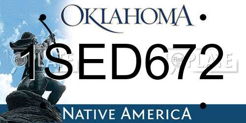 1SED672 Oklahoma License Plate