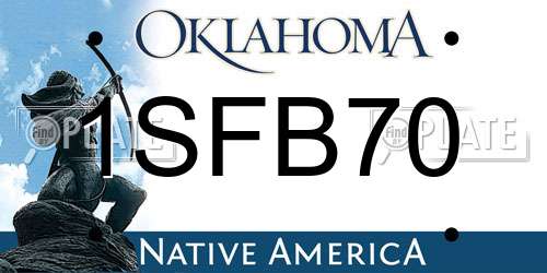 1SFB70 Oklahoma License Plate