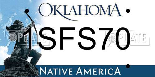 1SFS70 Oklahoma License Plate