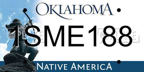 1SME188 Oklahoma License Plate