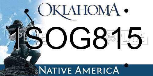 1SOG815 Oklahoma License Plate