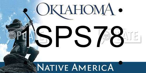 1SPS78 Oklahoma License Plate