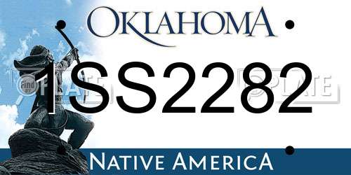 1SS2282 Oklahoma License Plate