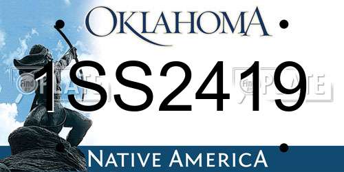 1SS2419 Oklahoma License Plate