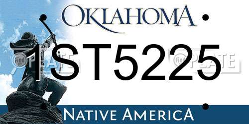 1ST5225 Oklahoma License Plate
