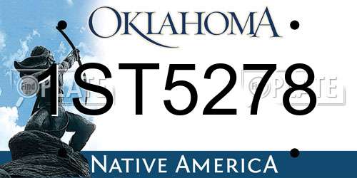 1ST5278 Oklahoma License Plate