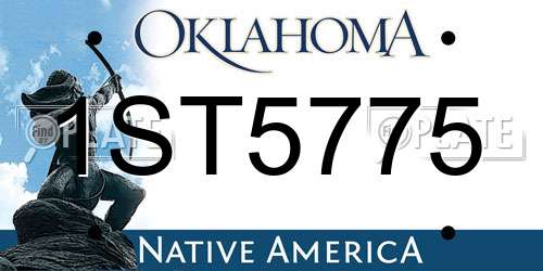 1ST5775 Oklahoma License Plate