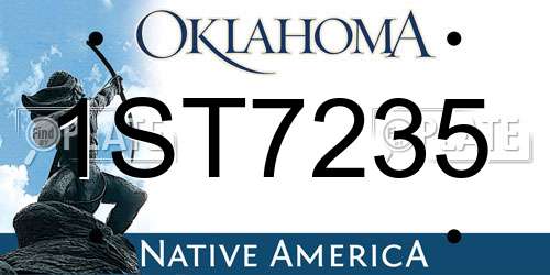 1ST7235 Oklahoma License Plate