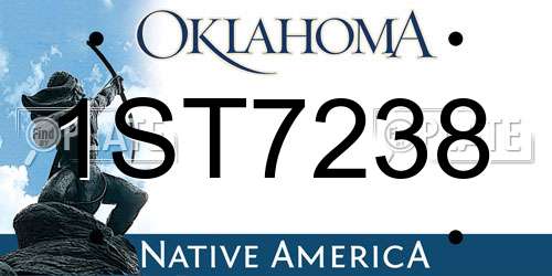 1ST7238 Oklahoma License Plate