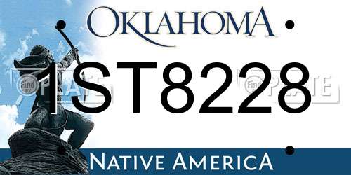 1ST8228 Oklahoma License Plate