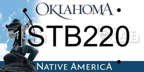 1STB220 Oklahoma License Plate