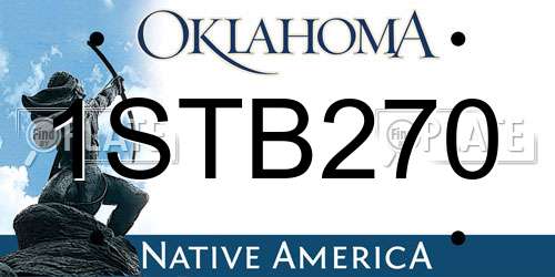 1STB270 Oklahoma License Plate