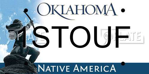 1STOUF Oklahoma License Plate