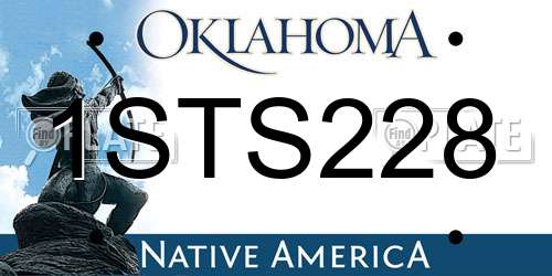 1STS228 Oklahoma License Plate