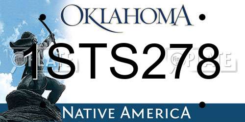 1STS278 Oklahoma License Plate