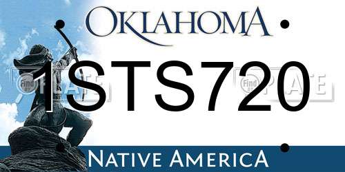 1STS720 Oklahoma License Plate