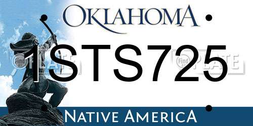 1STS725 Oklahoma License Plate