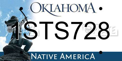 1STS728 Oklahoma License Plate