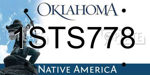 1STS778 Oklahoma License Plate