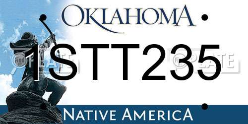 1STT235 Oklahoma License Plate