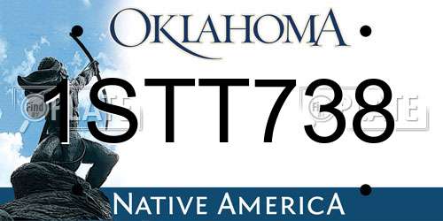 1STT738 Oklahoma License Plate