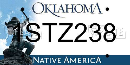 1STZ238 Oklahoma License Plate
