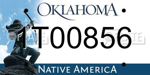 1T00856 Oklahoma License Plate