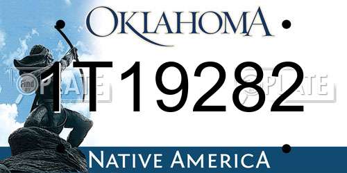 1T19282 Oklahoma License Plate