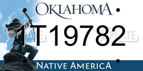 1T19782 Oklahoma License Plate