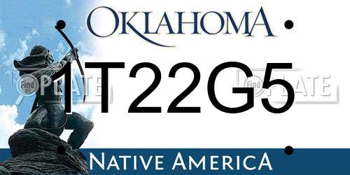 1T22G5 Oklahoma License Plate