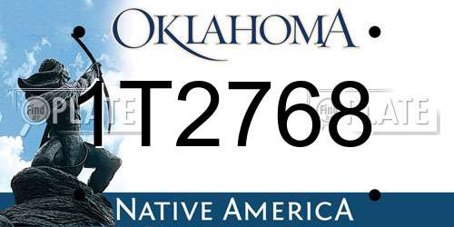 1T2768 Oklahoma License Plate
