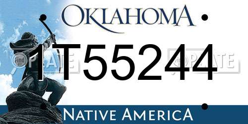 1T55244 Oklahoma License Plate