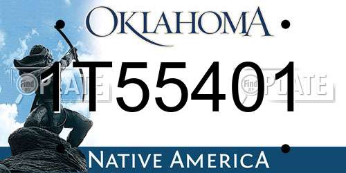 1T55401 Oklahoma License Plate