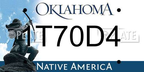 1T70D4 Oklahoma License Plate
