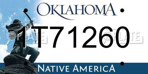1T71260 Oklahoma License Plate