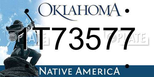 1T73577 Oklahoma License Plate