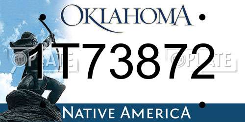 1T73872 Oklahoma License Plate