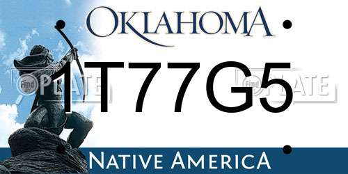 1T77G5 Oklahoma License Plate