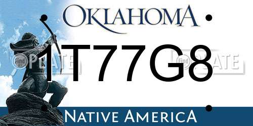 1T77G8 Oklahoma License Plate