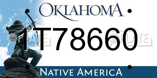1T78660 Oklahoma License Plate
