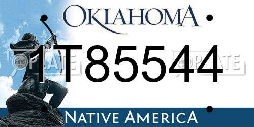 1T85544 Oklahoma License Plate