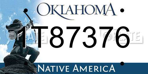1T87376 Oklahoma License Plate