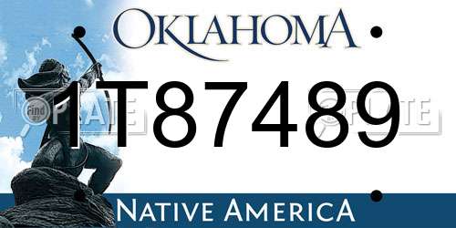 1T87489 Oklahoma License Plate
