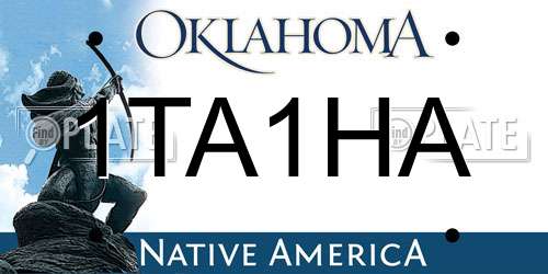 1TA1HA Oklahoma License Plate
