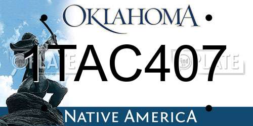 1TAC407 Oklahoma License Plate